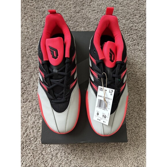 Adidas Dame Certified 3 Low Basketball Shoe Grey Black Red Size 9 New JI1540 main image 4